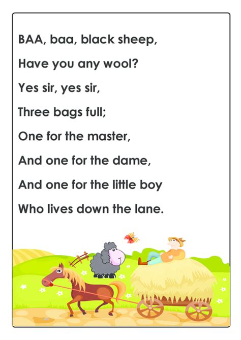 Baa Baa, Black Sheep Nursery Rhyme - KidsPressMagazine.com