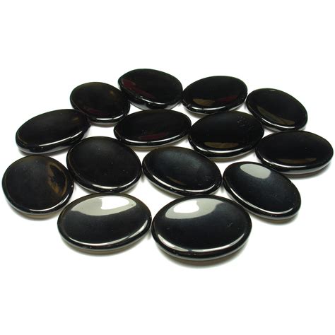 Obsidian (Black) Crystal Worry Stone | Worry stones, Black crystals, Stone