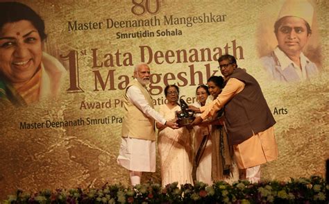 Hon. Prime Minister Narendra Mody receives the 1st Lata Deenanath ...