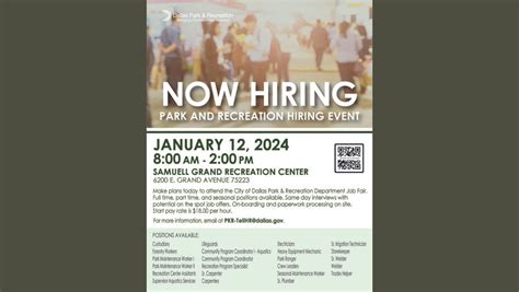 Dallas Park and Recreation Department Hosts Hiring Fair for Outdoor