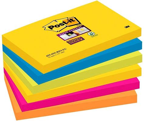 Post-it Super Sticky Notes repositionnables 76 x 1 | Post it notes, Sticky notes, Memo notepad