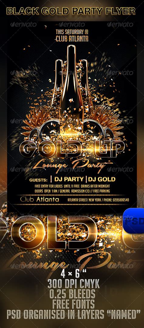 Black Gold Party Flyer Template | GraphicRiver