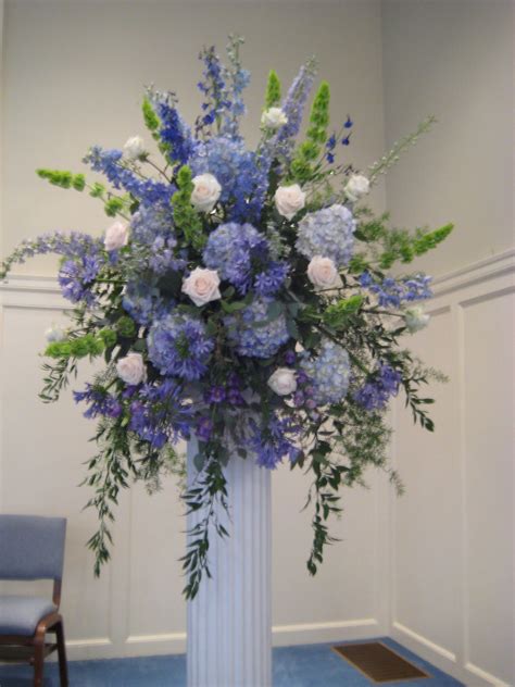 Flowers From Jenifer's Flowers Hydrangea, Delphinium, Bells of Ireland, Agapanthus | Blue flower ...