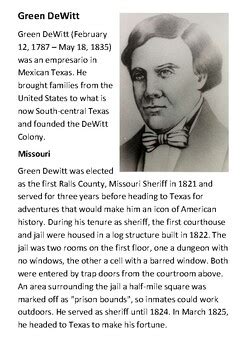 Green DeWitt Handout by Steven's Social Studies | TPT