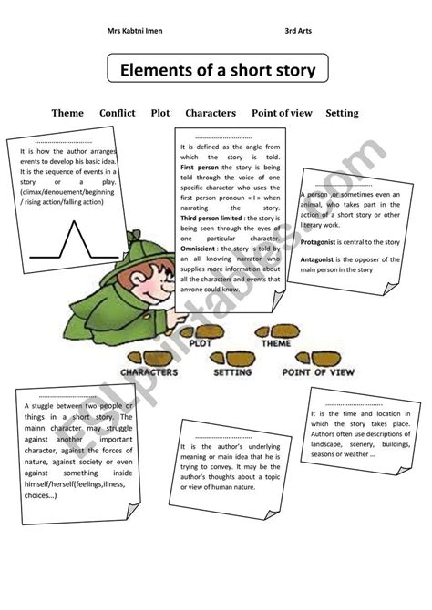 elements of a short story - ESL worksheet by Imenk