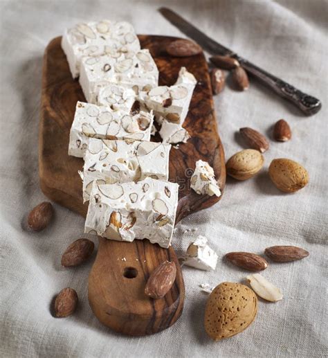 Traditional Nougat with Almonds Stock Image - Image of dessert, cuisine ...