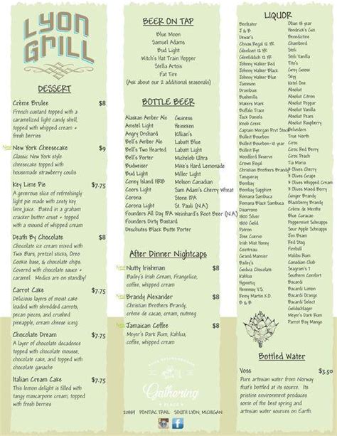 Lyon Grill menu in South Lyon, Michigan, USA