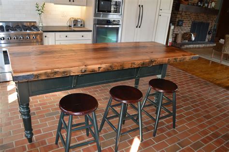 Custom, reclaimed wood kitchen island built by www.conceptscreated.com | Reclaimed wood kitchen ...