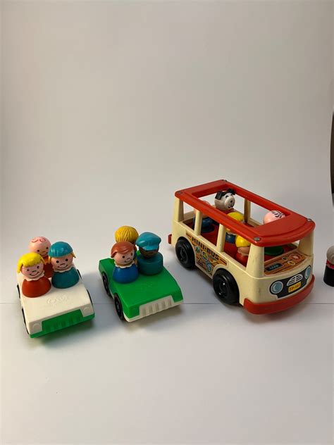 Vintage 1969 Fisher Price Little People Bus Completed With People and 2 ...