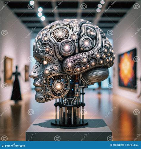 AI-Generated Ultra-Modern Android Head Sculpture Stock Illustration ...