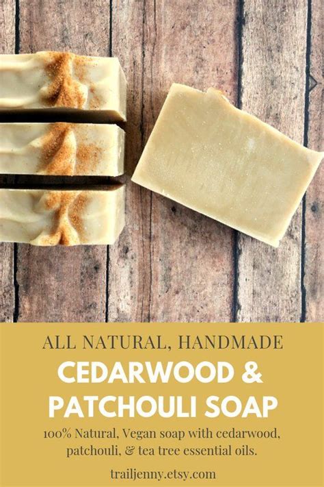 Cedarwood & Patchouli Handmade Soap Bar. 100% Natural, Vegan, Cold Process Soap made with ...