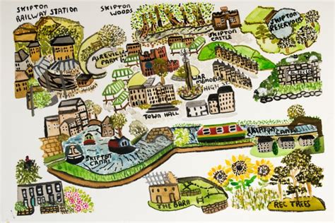 Skipton Map - The Wonky Artist