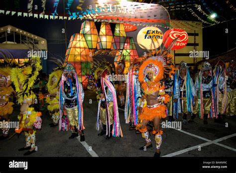 Bumba meu boi traditional dance party celebrating the saints of June on the streets of Sao Luis ...