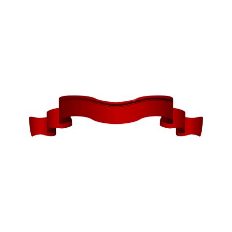 Curled Red Ribbon Banner Decoration Transparent Background, Red Banner, Red Ribbon, Red Ribbon ...