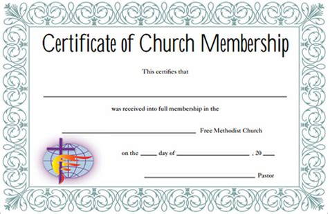 Free Printable Church Membership Certificates - Printable Templates