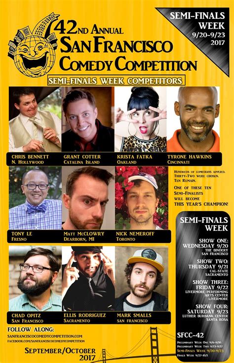 Semifinals Selected for the 42nd Annual San Francisco Comedy Competition - San Francisco Comedy ...