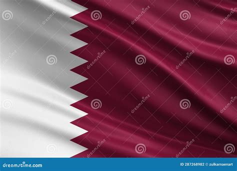 Qatar Flag with Fabric Texture, Official Colors, 3D Illustration Stock ...