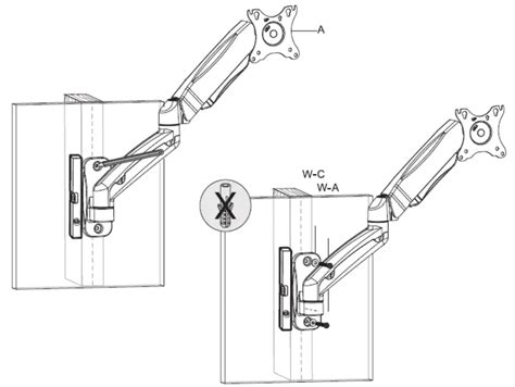 V I V O MOUNT-V001G Pneumatic Arm Single Monitor Wall Mount Instruction Manual