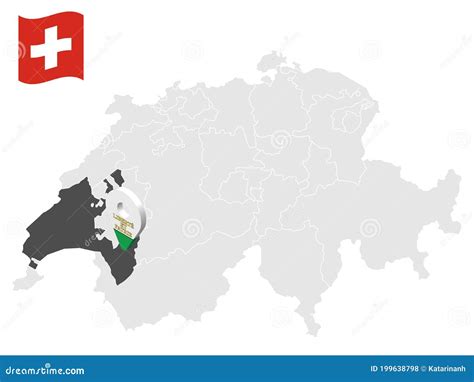 Location Canton of Vaud on Map Switzerland. 3d Location Sign Similar To ...