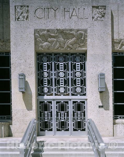 Houston, TX Photo - City Hall Entrance Details, Houston, Texas Houston ...