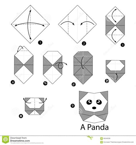 Instructions étape-par-étape Comment Faire Le Panda D'origami ...