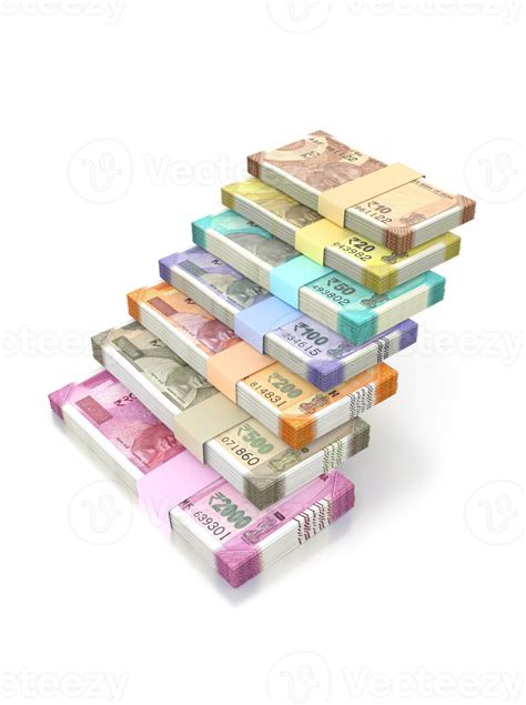 Indian Rupee Currency Note Bundles in Shape of Ladder Stairs, isolated ...