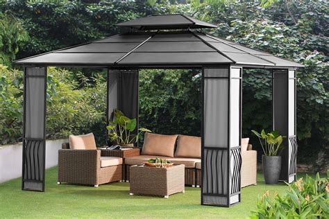 Sunjoy Hardtop Gazebo 10X12 at Dustin Spencer blog