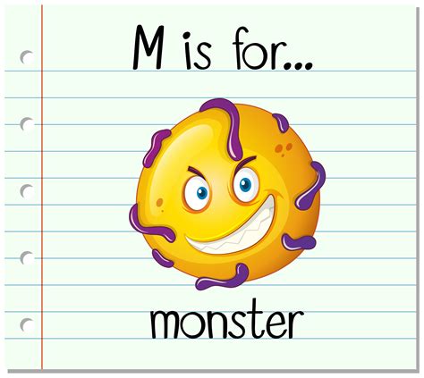 M is for monster flash card 1010227 Vector Art at Vecteezy