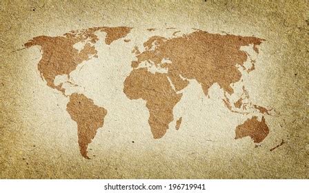 Vintage World Map Old Paper Texture Stock Photo 196719941 | Shutterstock