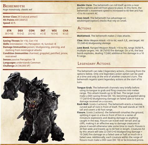 Behemoth (5e Monstrosity) | Dungeons & Dragons (D&D) Amino