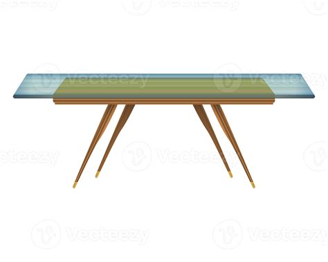 Glass tabletop wood table top view in realistic style. Transparent ...