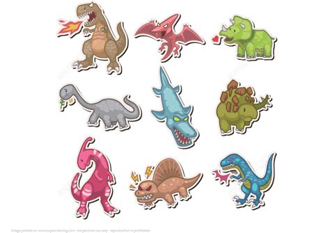 Printable Dinosaur Stickers - Printable Templates