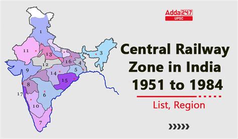 Central Railway Zones in India List, States and Divisions