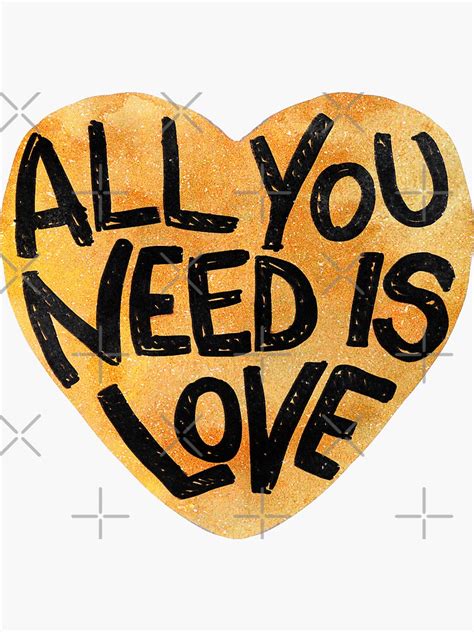 "all you need is love" Sticker for Sale by ausketches | Redbubble