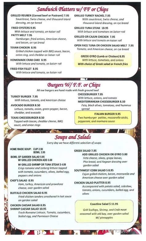 Menu of Speedway Cafe in Dover, DE 19901