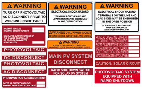 PV Label For Warning