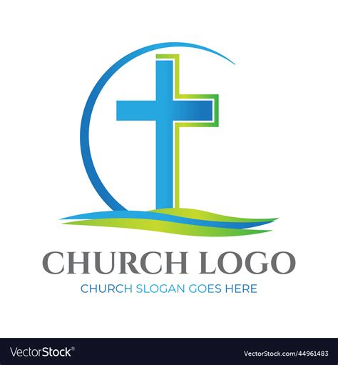 Christian church logo design Royalty Free Vector Image