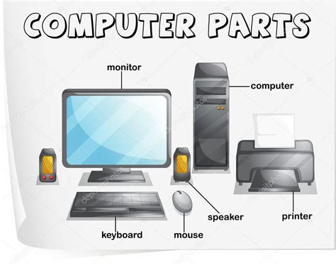 Computer parts — Stock Vector © interactimages #11100754