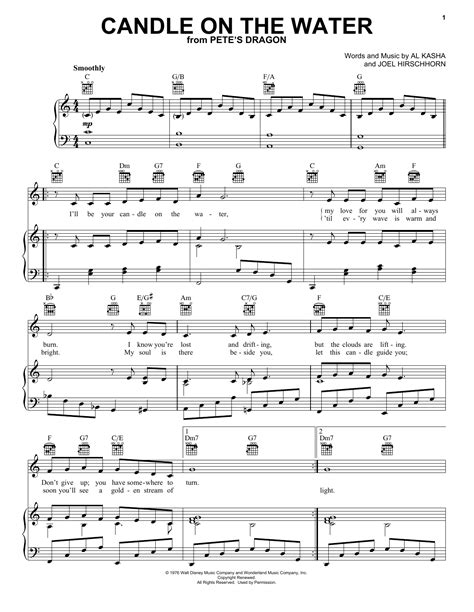 Candle On The Water | Sheet Music Direct