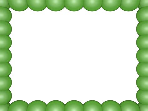 Light Green Bubbly Pearls Rectangular Powerpoint Border | 3D Borders