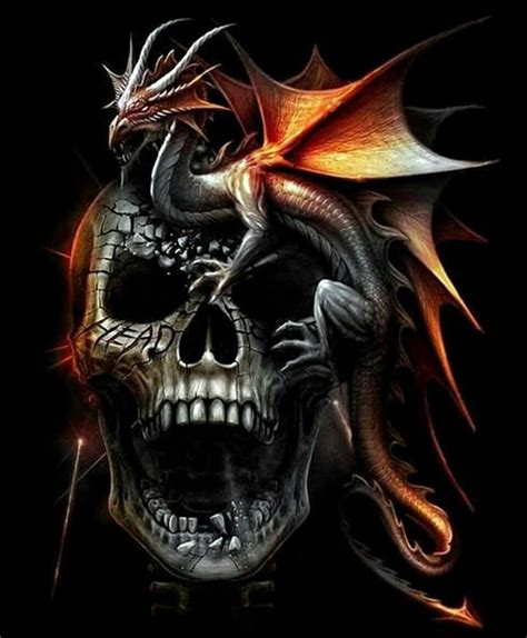 Pin by Kathy Sliskevics Maloney on Skulls & Bones | Dragon tattoo with skull, Skull pictures ...