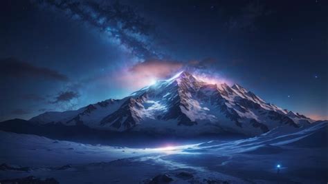 Premium AI Image | Starry Mountain A Mystical Night in Space