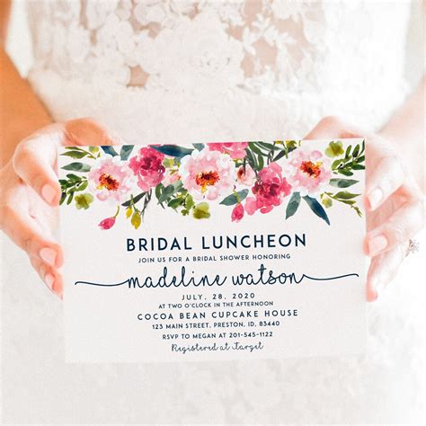 Bridal Luncheon Invitation, Floral Bridal Shower Invite, Wedding ...