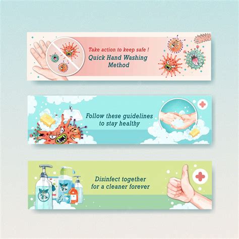 Free Vector | Set of coronavirus safety banners