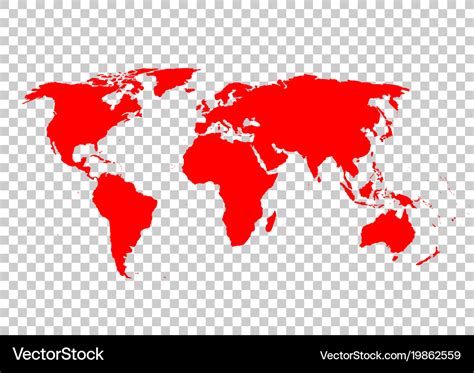 Red world map Royalty Free Vector Image - VectorStock
