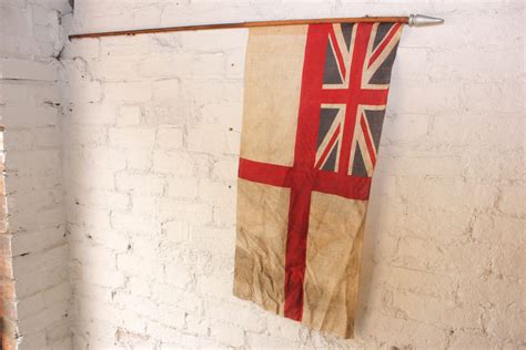 Antiques Atlas - Pole Mounted British White Ensign Union Jack Flag