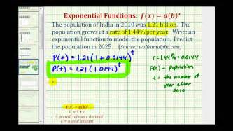 Exponential Function Application (y=ab^x) - Population Growth of India - YouTube