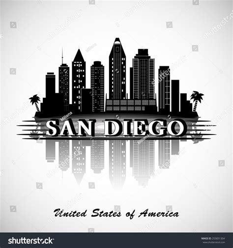 San Diego Skyline City Silhouette: เวกเตอร์สต็อก (ปลอดค่าลิขสิทธิ์) 255831304 | Shutterstock