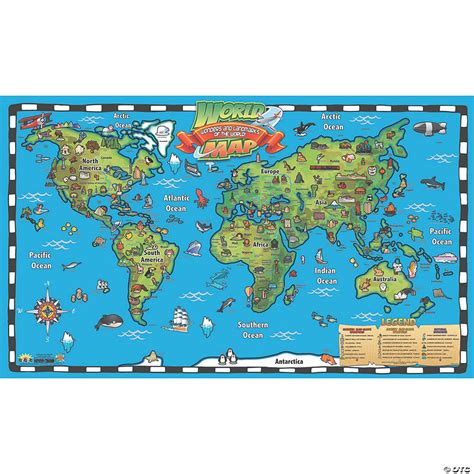 Popar Kids World Map Interactive Wall Chart | Oriental Trading