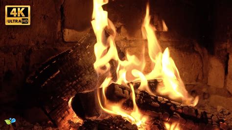 4K Fireplace Ambience NO MUSIC | Burning Logs Crackling Fire Sounds | 8 ...